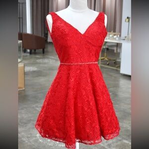 Nina Canacci Scarlet Lace Mini Dress